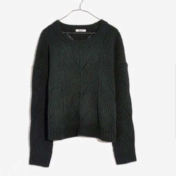 Madewell Charley Sweater | 30% Alpaca | Green | Size XS - Picture 4 of 13